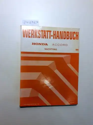 Honda: Honda Accord Werkstatthandbuch Nachtrag 96. 