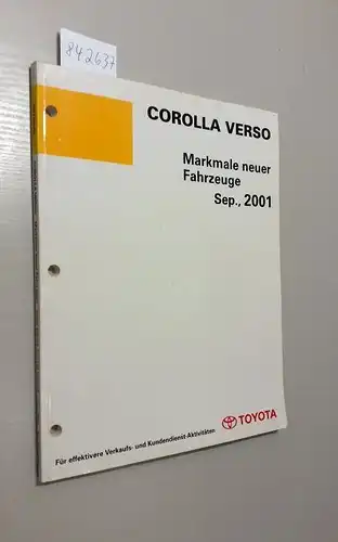 Toyota: Toyota Corolla Verso. Markmale neuer Fahrzeuge September, 2001. 