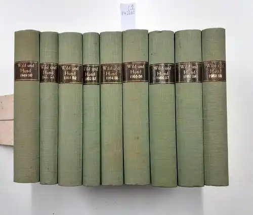 Wild und Hund: Konvolut 9 Bände 1949-1959 -  Band 1 (1949-50):  Jg. 51 Nr. 10 bis 52/24; Band 2 (1950/51): 53/1 bis 53/21;...