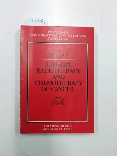 Buccalossi et.al: Proceedings XI International Cancer Congress, Florence 1974
 Volume 5 Surgery, radiotherapy and chemotherapy of cancer. 