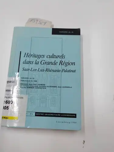 Glöckner, Ch., J. Laurain M Sommer-Hasenstein u. a: Héritages culturels dans la Grande Région Saar-Lor-Lux-Rhénanie-Palatinat
 Cahier  i.s.i.s Fascicule IV, 1996 , hrsg.v. Paul Lehners. 