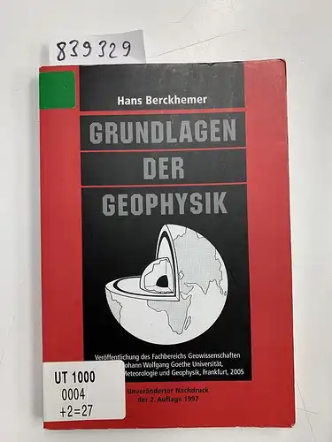 Berckhemer, Hans: Grundlagen der Geophysik. 