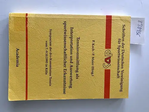 Koch, Peter (Herausgeber): Tennisvermittlung als Interpretation und Auswertung sportwissenschaftlicher Erkenntnisse : Symposium der Dvs-Kommission Tennis vom 7. - 9.10.1993 in Köln
 Peter Koch/Peter Maier (Hrsg.)...