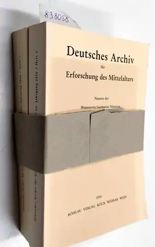 Monumenta Germaniae HistoricaJohannes Fried und Rudolf Schieffer: Deutsches Archiv für Erforschung des Mittelalters 62 (2006), 2 Hefte. 