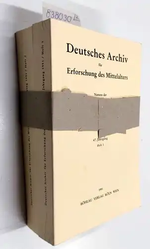 Monumenta Germaniae HistoricaHorst Fuhrmann und Hans Martin Schaller: Deutsches Archiv für Erforschung des Mittelalters 47 (1991), 2 Hefte. 
