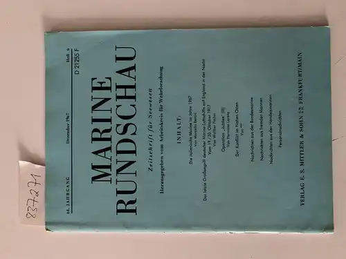 Arbeitskreis für  Wehrforschung: Marine-Rundschau, 64. Jahrgang (6/1967), Zeitschrift für Seewesen
 Zeitschrift für Seewesen. 