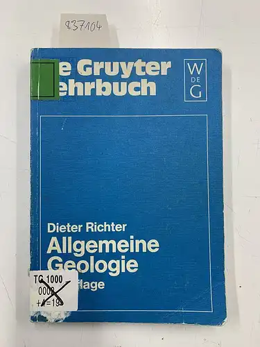 Richter, Dieter: Allgemeine Geologie. 