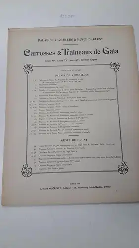 Guérinet, Armand: Carrosses & Traîneaux de Gala
 Palais de Versailles & Musée de Cluny. 