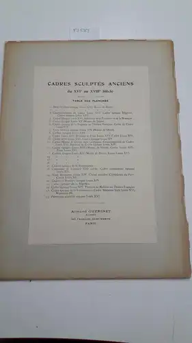Guérinet, Armand: Cadres sculptés anciens du XVIe au XVIIe Siècle. 