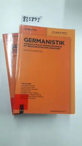 Edition Niemeyer: (2017 Band 58 Heft 1-4 in 2 Büchern) Germanistik. Internationales Referatenorgan mit bibliographischen Hinweisen. 