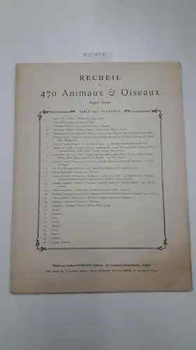 Guérinet, Armand: Recueil de 470 Animaux & Oiseaux d'après Nature. 