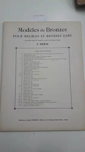 Guérinet, Armand: Modèles de Bronzes pour meubles et bronzes d'art. 2e série. 