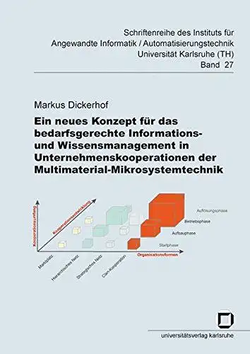 Dickerhof, Markus: Ein neues Konzept für das bedarfsgerechte Informations  und Wissensmanagement in Unternehmenskooperationen der Multimaterial Mikrosystemtechnik
 von / Institut für Angewandte Informatik, Automatisierungstechnik: Schriftenreihe.. 