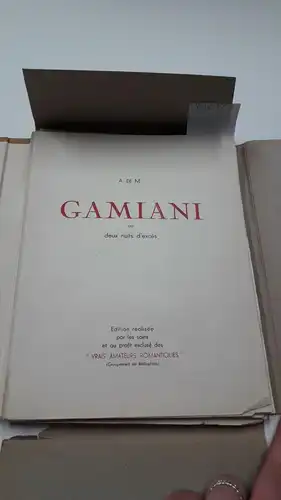 Musset, Alfred de und Berthommé Saint-André: Gamiani ou deux nuits d'excès. 