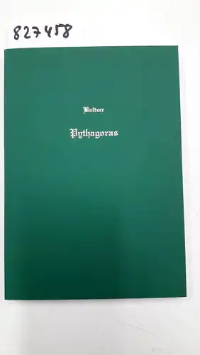 Baltzer, Eduard: Pythagoras der Weise von Samos. Ein Lebensbild. Mit einer Übersichtskarte. Sauberes TB. - 180 S. (pages). 