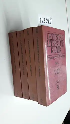 Fischer Taschenbuch Verlag: Deutsche Literaturkritik. 4 Bände. Band 1.: Von Lessing bis Hegel (1730-1830). Band 2.: Von Heine bis Mehring. Band 3.:Vom Kaiserreich bis zum Ende der Weimarer Republik. Band 4.: Vom Dritten Reich bis zur Gegenwart. 