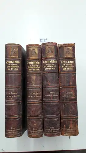 Lobe, Dr. Adolf: Centralblatt für freiwillige Gerichtsbarkeit und Notariat sowie Zwangsversteigerung Jg. 1-4 1901-1904. 