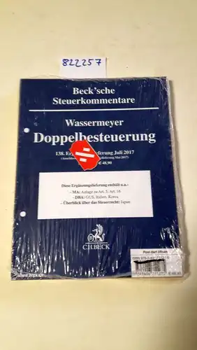 Wassermeyer: Doppelbesteuerung 138. Ergänzungslieferung: Rechtsstand: Juli 2017. 