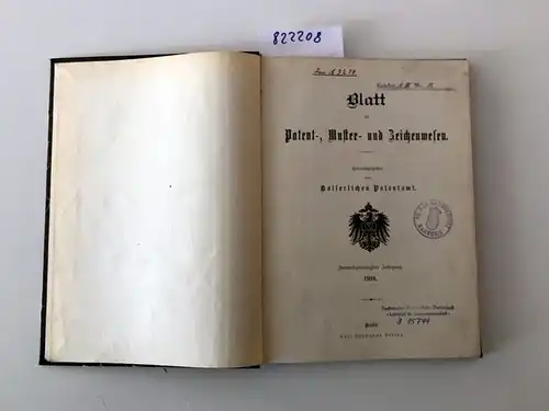 Verlag Heymanns: Blatt für Patent-, Muster- und Zeichenwesen. 22. Jahrgang 1916. 