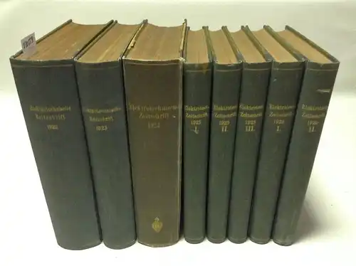 Verschiedene Autoren: Elektrotechnische Zeitschrift. (Zentralblatt für Elektrotechnik) - Jahrgang 43 bis 47, 1922 bis 1926 - 8 Bände. 