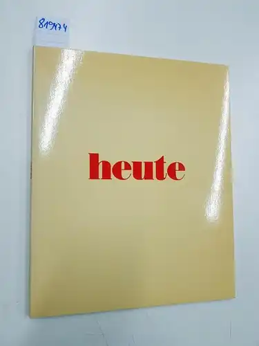 König, Kasper: Heute - das ist eine Momentausnahme aus der gegenwärtigen, aktuellen Szene. John Ahearn - Michael Asher - Barbara Bloom - Jonathan Borofsky - ect. 