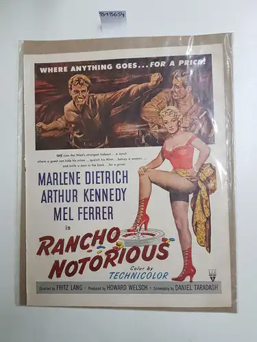 Marlene Dietrich : Mel Ferrer : Arthur Kennedy, Rancho Notorious : Filmplakat 1952