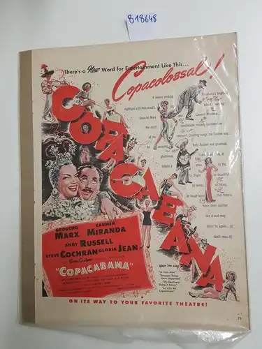 Marx, Groucho, Carmen Miranda und Andy Russel: Copacabana Plakat 1947. 