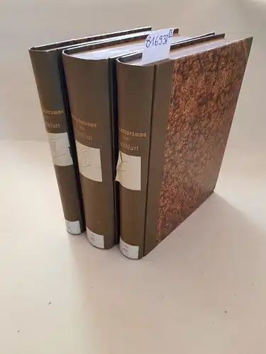 Eiselen, Friedrich: Schulprogramme aus Frankfurt am Main 1863-1887. 40 Hefte in 3 Bänden. 