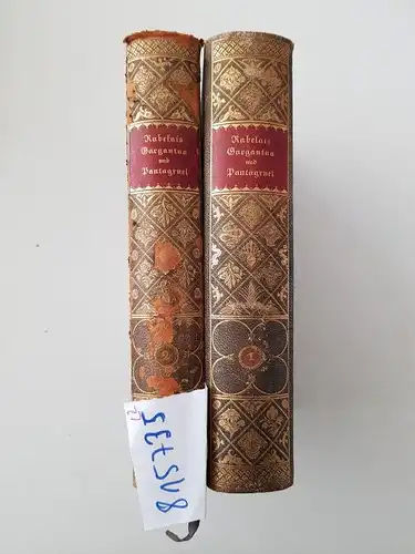 RABELAIS, F: Gargantua und Pantagruel. 2 Bde. Dt. v. G. Regis. Neu hrsg. v. W. Weigand. M. 1 Portr. Mchn., G. Müller, 1911. 88, 521; 464 S. Ohldrbde. m. reicher Rvergold. u. Rsch. 