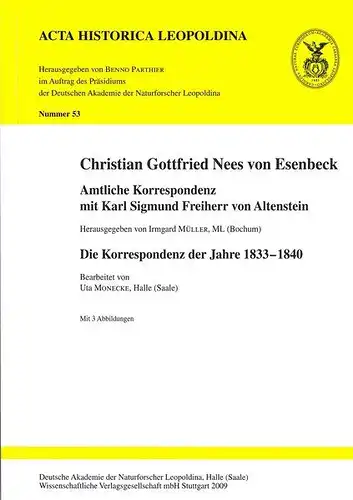 Müller, Irmgard und Uta Monecke: Christian Gottfried Nees von Esenbeck
 Amtliche Korrespondenz mit Karl Sigmund Freiherr von Altenstein. Die Korrespondenz der Jahre 1833-1840. 
