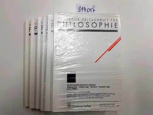 Akademie Verlag: Konvolut: 6 Hefte 2010 Deutsche Zeitschrift für Philosophie : Zweimonatsschrift der internationalen philosophischen Forschung. 