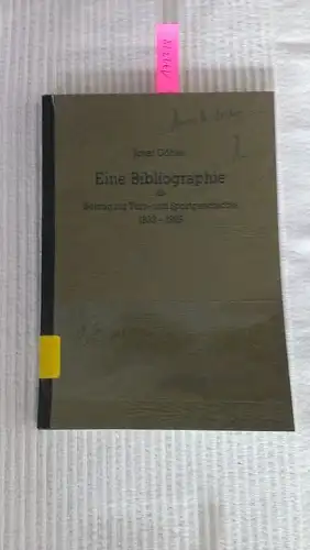 Göhler, Josef: Eine Bibliographie als Beitrag zur Turn- und Sportgeschichte (Broschiert). 