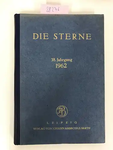 Hoffmeister, C. (Hrsg.): Die Sterne 38. Jg. (1962). 