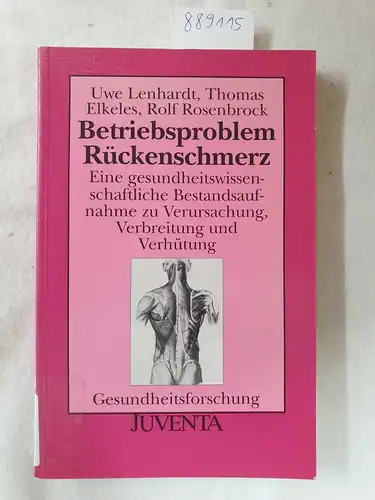 Lenhardt, Uwe Elkeles und Rolf Thomas Rosenbrock: Betriebsproblem Rückenschmerz : eine gesundheitswissenschaftliche Bestandsaufnahme zu Verursachung, Verbreitung und Verhütung. 