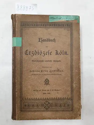 Ferdinand, Johann Peter: Handbuch der Erzdiözese Köln. 