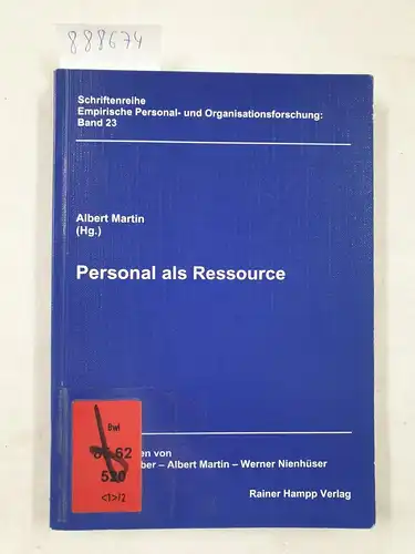Martin, Albert: Personal als Ressource - Tagungsbd. an der Universität Lüneburg, 2003 
 Empirische Personal- und Organisationsforschung: Herausgegeben von W. Weber, A. Martin, W. Nienhüser. 