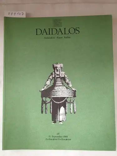 Auer, Gerhard, Ulrich Conrads und Günther Feuerstein (Hrsg.): Daidalos : Architektur Kunst Kultur : Nr. 29 : 1988 : Architextur / Architexture 
 (Text in Deutsch und Englisch). 