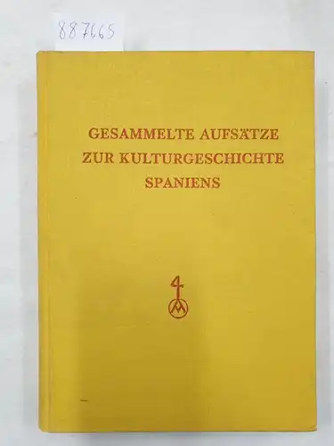 Schramm, Edmund, Georg Schreiber Jose Vives u. a: Gesammelte Aufsätze zur Kulturgeschichte Spaniens - 20. Band. 