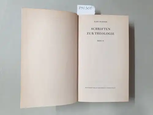 Rahner, Karl: Schriften zur Theologie : Band IX. 
