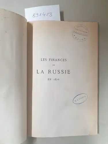 Valcourt, E. de: Les Finances de la Russie en 1876. 