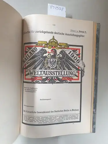 Gentsch, Wilhelm: Amtlicher Bericht über die Internationale Ausstellung in Mailand 1906. 