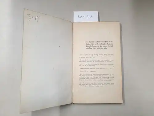 Willem III., König der Niederlande: Beschluss vom 17 Dezember 1859 (Staatsblatt n°. 132)
 zur Feststellung des allgemeinen Polizei-Reglements für den grossen Nordholländischen Canal und dessen Häfen. 