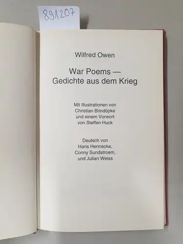 Owen, Wilfred: War Poems - Gedichte aus dem Krieg 
 Gedichte auf Deutsch und Englisch. 