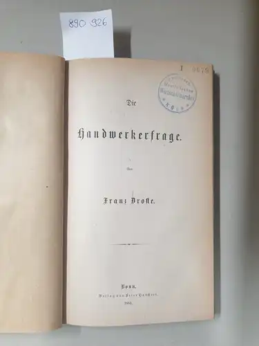 Droste, Franz: Die Handwerkerfrage. 