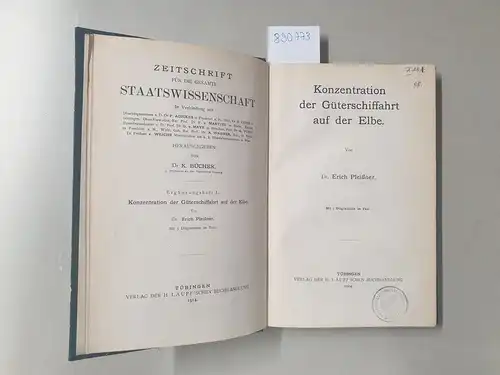 Pleißner, Dr. Erich: Konzentration der Güterschifffahrt auf der Elbe. 