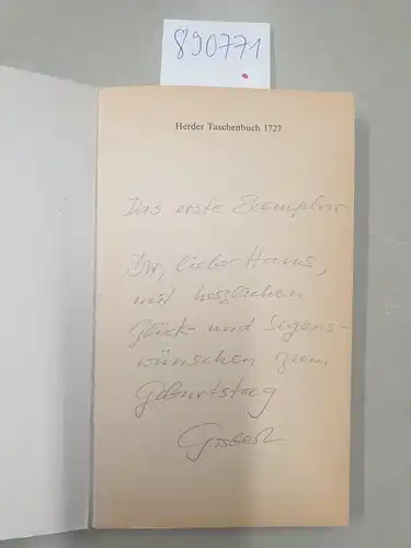 Kranz, Gisbert: Eine katholische Jugend im Dritten Reich : Erinnerungen 1921 - 1947 : (signiert) 
 (Herderbücherei. 