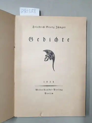 Jünger, Friedrich Georg: Gedichte. 