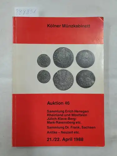 Kroha, Tyll: Kölner Münzkabinett - Auktion 46 (21./22. April 1988)
 Sammlung Erich Hensgen, Rheinland und Westfalen, Jülich-Kleve-Berg-Mark-Ravensberg etc., Sammlung Dr. Frank, Sachsen. 