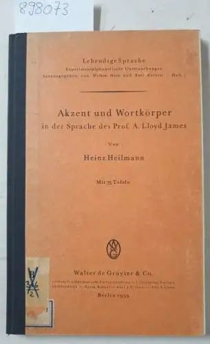 Heilmann, Heinz: Akzent und Wortkörper in der Sprache des Prof. A. Lloyd James
 (= Lebendige Sprache: Experimentalphonetische Untersuchungen, hrsg. v. Wilhem Horn und Kurt Ketterer, Heft 2). 