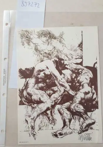 Kunstdruck in Sepia, von Willi Sitte signiert